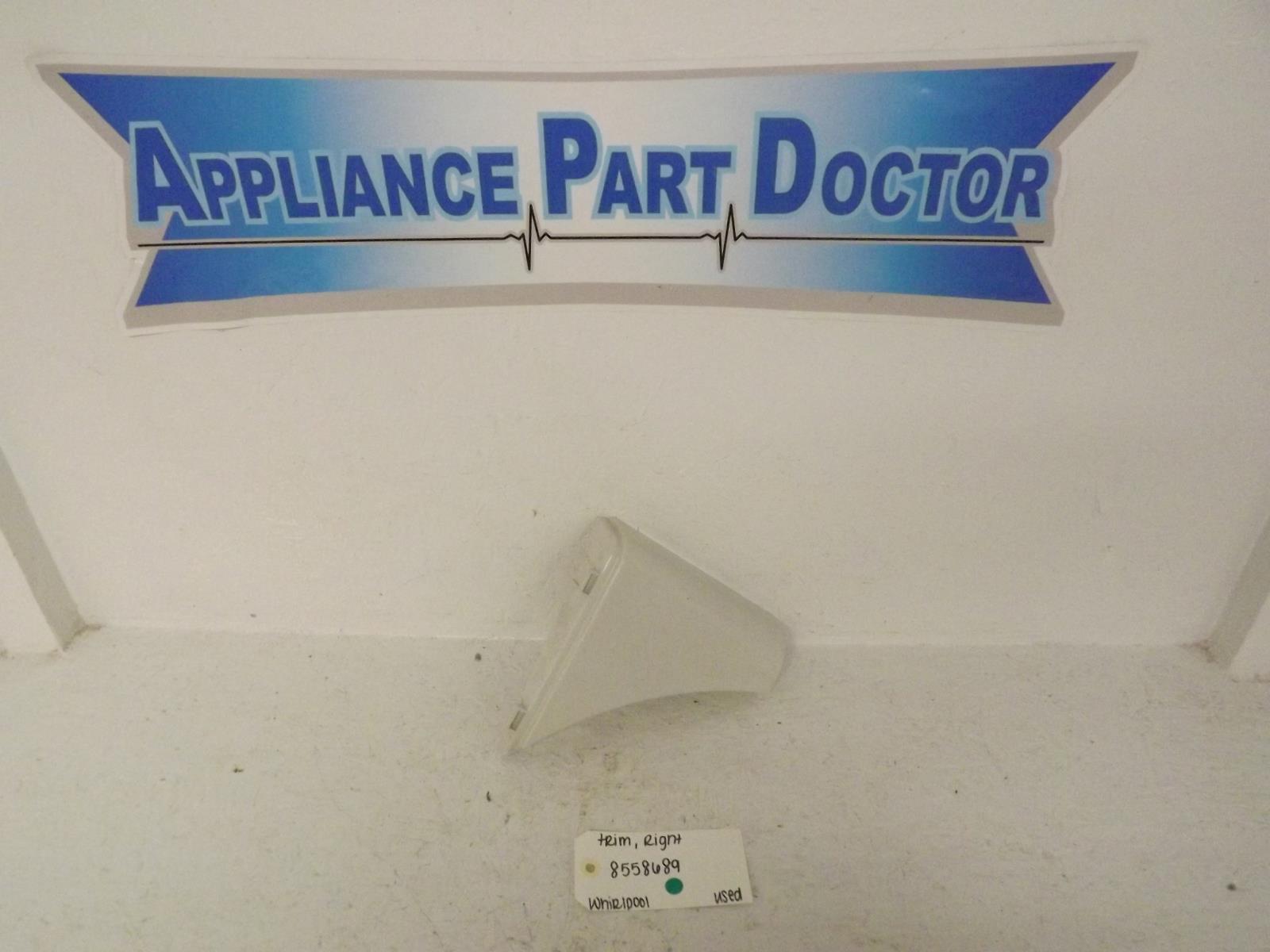 Whirlpool Dryer 8558689 Trim, Right Used Whirlpool Dryer 8558689 Trim, Right Used